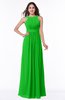 ColsBM Alicia Jasmine Green Glamorous A-line Thick Straps Sleeveless Chiffon Sash Plus Size Bridesmaid Dresses