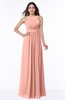 ColsBM Alicia Peach Glamorous A-line Thick Straps Sleeveless Chiffon Sash Plus Size Bridesmaid Dresses