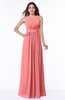 ColsBM Alicia Shell Pink Glamorous A-line Thick Straps Sleeveless Chiffon Sash Plus Size Bridesmaid Dresses