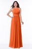 ColsBM Alicia Tangerine Glamorous A-line Thick Straps Sleeveless Chiffon Sash Plus Size Bridesmaid Dresses