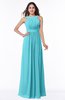 ColsBM Alicia Turquoise Glamorous A-line Thick Straps Sleeveless Chiffon Sash Plus Size Bridesmaid Dresses