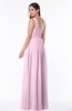 ColsBM Patricia Baby Pink Plain Zipper Chiffon Floor Length Ruching Plus Size Bridesmaid Dresses