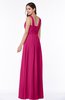 ColsBM Patricia Beetroot Purple Plain Zipper Chiffon Floor Length Ruching Plus Size Bridesmaid Dresses