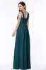 ColsBM Patricia Blue Green Plain Zipper Chiffon Floor Length Ruching Plus Size Bridesmaid Dresses