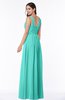 ColsBM Patricia Blue Turquoise Plain Zipper Chiffon Floor Length Ruching Plus Size Bridesmaid Dresses
