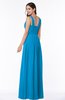 ColsBM Patricia Cornflower Blue Plain Zipper Chiffon Floor Length Ruching Plus Size Bridesmaid Dresses