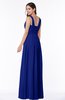 ColsBM Patricia Electric Blue Plain Zipper Chiffon Floor Length Ruching Plus Size Bridesmaid Dresses
