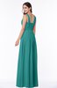 ColsBM Patricia Emerald Green Plain Zipper Chiffon Floor Length Ruching Plus Size Bridesmaid Dresses