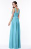 ColsBM Patricia Light Blue Plain Zipper Chiffon Floor Length Ruching Plus Size Bridesmaid Dresses