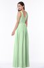 ColsBM Patricia Light Green Plain Zipper Chiffon Floor Length Ruching Plus Size Bridesmaid Dresses