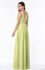ColsBM Patricia Lime Green Plain Zipper Chiffon Floor Length Ruching Plus Size Bridesmaid Dresses
