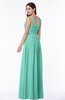ColsBM Patricia Mint Green Plain Zipper Chiffon Floor Length Ruching Plus Size Bridesmaid Dresses