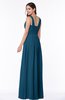 ColsBM Patricia Moroccan Blue Plain Zipper Chiffon Floor Length Ruching Plus Size Bridesmaid Dresses