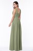 ColsBM Patricia Moss Green Plain Zipper Chiffon Floor Length Ruching Plus Size Bridesmaid Dresses