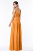ColsBM Patricia Orange Plain Zipper Chiffon Floor Length Ruching Plus Size Bridesmaid Dresses