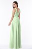 ColsBM Patricia Pale Green Plain Zipper Chiffon Floor Length Ruching Plus Size Bridesmaid Dresses