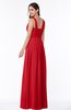 ColsBM Patricia Red Plain Zipper Chiffon Floor Length Ruching Plus Size Bridesmaid Dresses