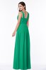 ColsBM Patricia Sea Green Plain Zipper Chiffon Floor Length Ruching Plus Size Bridesmaid Dresses
