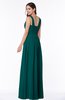 ColsBM Patricia Shaded Spruce Plain Zipper Chiffon Floor Length Ruching Plus Size Bridesmaid Dresses