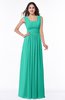 ColsBM Patricia Viridian Green Plain Zipper Chiffon Floor Length Ruching Plus Size Bridesmaid Dresses
