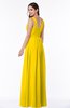 ColsBM Patricia Yellow Plain Zipper Chiffon Floor Length Ruching Plus Size Bridesmaid Dresses
