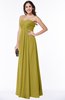 ColsBM Natasha Golden Olive Simple A-line Sleeveless Zip up Chiffon Pleated Plus Size Bridesmaid Dresses