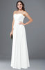 ColsBM Natasha White Simple A-line Sleeveless Zip up Chiffon Pleated Plus Size Bridesmaid Dresses