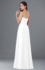 ColsBM Natasha White Simple A-line Sleeveless Zip up Chiffon Pleated Plus Size Bridesmaid Dresses