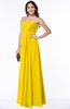 ColsBM Natasha Yellow Simple A-line Sleeveless Zip up Chiffon Pleated Plus Size Bridesmaid Dresses