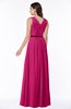 ColsBM Judith Beetroot Purple Traditional V-neck Sleeveless Chiffon Floor Length Ruching Plus Size Bridesmaid Dresses