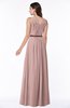 ColsBM Judith Blush Pink Traditional V-neck Sleeveless Chiffon Floor Length Ruching Plus Size Bridesmaid Dresses