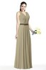 ColsBM Judith Candied Ginger Traditional V-neck Sleeveless Chiffon Floor Length Ruching Plus Size Bridesmaid Dresses