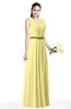 ColsBM Judith Daffodil Traditional V-neck Sleeveless Chiffon Floor Length Ruching Plus Size Bridesmaid Dresses