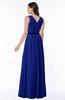 ColsBM Judith Electric Blue Traditional V-neck Sleeveless Chiffon Floor Length Ruching Plus Size Bridesmaid Dresses