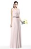 ColsBM Judith Light Pink Traditional V-neck Sleeveless Chiffon Floor Length Ruching Plus Size Bridesmaid Dresses