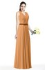 ColsBM Judith Pheasant Traditional V-neck Sleeveless Chiffon Floor Length Ruching Plus Size Bridesmaid Dresses