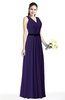 ColsBM Judith Royal Purple Traditional V-neck Sleeveless Chiffon Floor Length Ruching Plus Size Bridesmaid Dresses