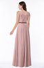 ColsBM Judith Silver Pink Traditional V-neck Sleeveless Chiffon Floor Length Ruching Plus Size Bridesmaid Dresses