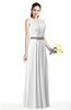 ColsBM Judith White Traditional V-neck Sleeveless Chiffon Floor Length Ruching Plus Size Bridesmaid Dresses