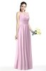ColsBM Cherish Baby Pink Traditional A-line Jewel Sleeveless Zipper Sash Bridesmaid Dresses