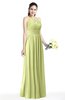 ColsBM Cherish Lime Green Traditional A-line Jewel Sleeveless Zipper Sash Bridesmaid Dresses