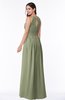 ColsBM Cherish Moss Green Traditional A-line Jewel Sleeveless Zipper Sash Bridesmaid Dresses