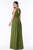 ColsBM Cherish Olive Green Traditional A-line Jewel Sleeveless Zipper Sash Bridesmaid Dresses