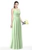 ColsBM Cherish Pale Green Traditional A-line Jewel Sleeveless Zipper Sash Bridesmaid Dresses