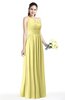 ColsBM Cherish Pastel Yellow Traditional A-line Jewel Sleeveless Zipper Sash Bridesmaid Dresses