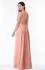 ColsBM Cherish Peach Traditional A-line Jewel Sleeveless Zipper Sash Bridesmaid Dresses
