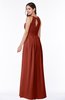 ColsBM Cherish Rust Traditional A-line Jewel Sleeveless Zipper Sash Bridesmaid Dresses