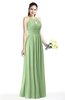 ColsBM Cherish Sage Green Traditional A-line Jewel Sleeveless Zipper Sash Bridesmaid Dresses