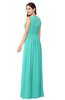 ColsBM Carla Blue Turquoise Romantic Jewel Zipper Chiffon Pleated Plus Size Bridesmaid Dresses