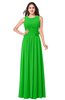 ColsBM Carla Classic Green Romantic Jewel Zipper Chiffon Pleated Plus Size Bridesmaid Dresses
